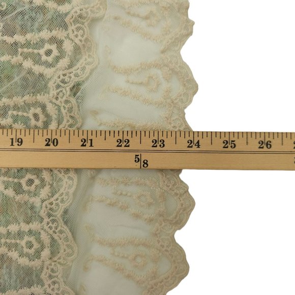 Gimmicks By BKE Pullover Sweater Womens Size L Open Knit Lace Hem Trim Green Tan - Picture 6 of 15